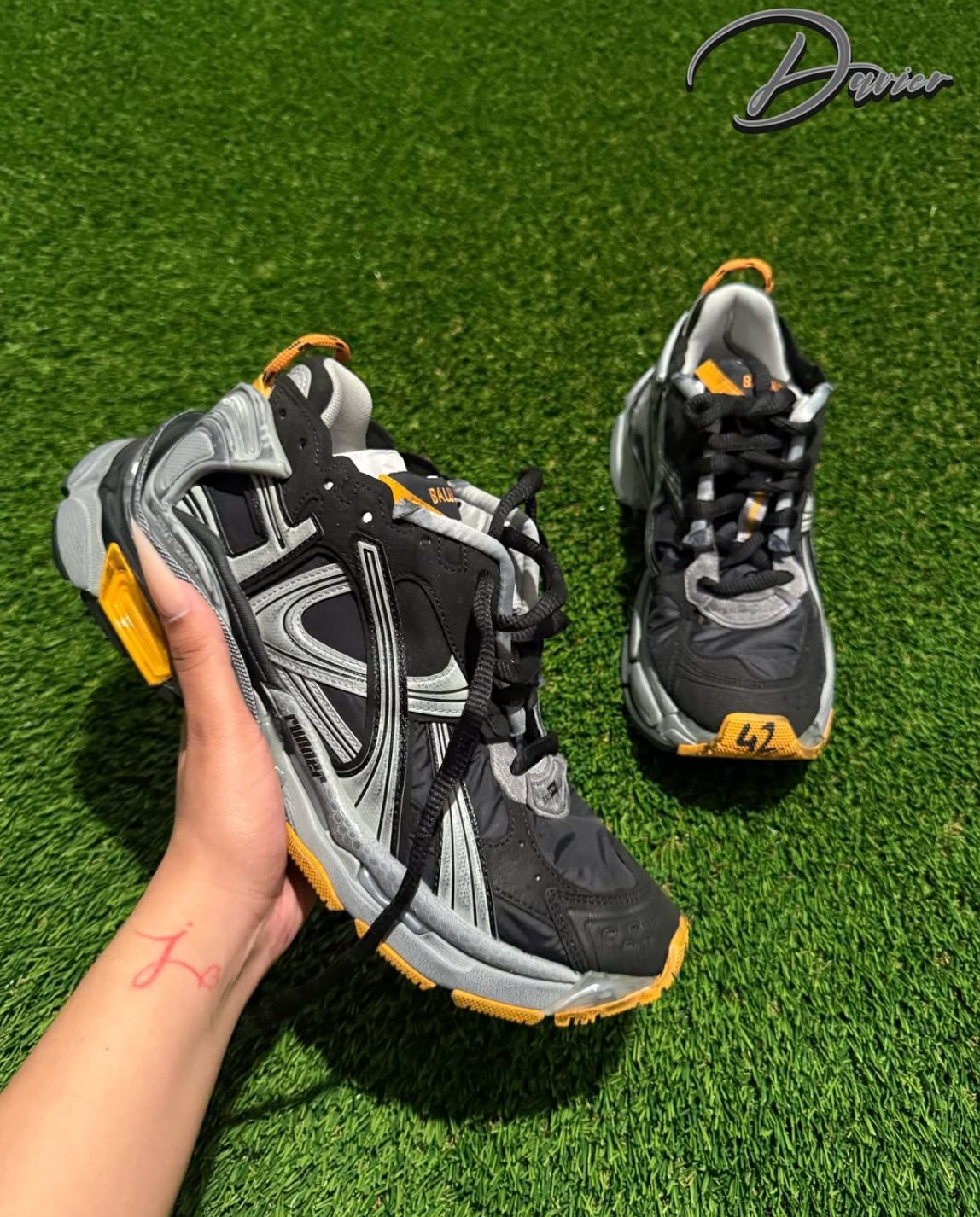Orange Black Balenciaga Sneakers